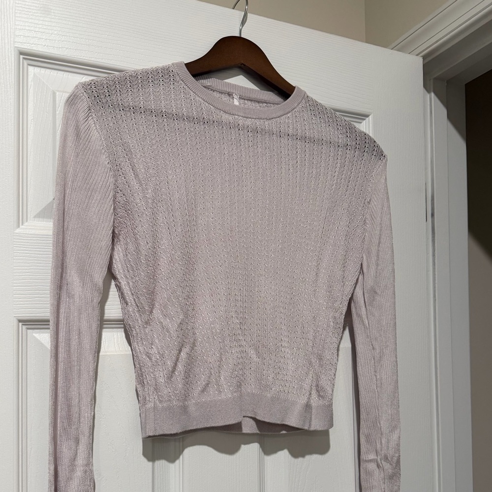 Free People H20 Crew Pullover Sweater Light Mauve Women's Long-Sleeve Knit Top